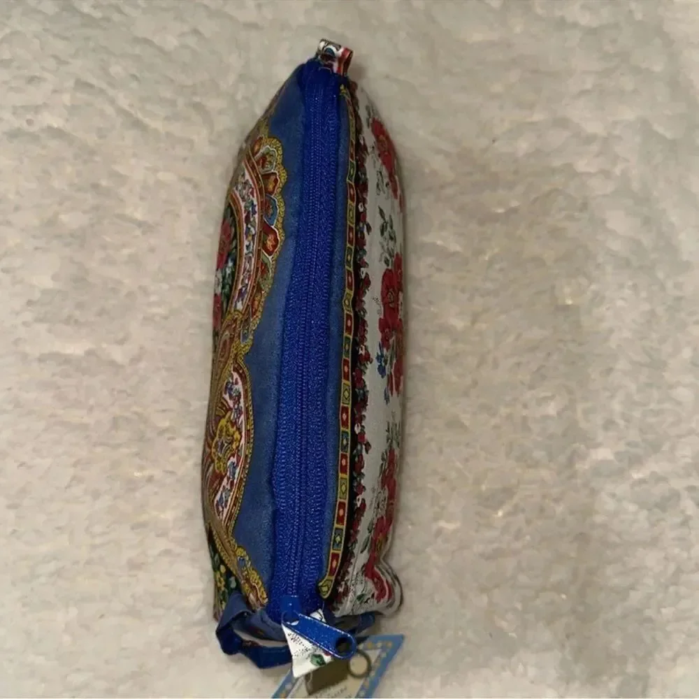 MARAT D’AVIGNON Floral Red White Blue French Artisan Cosmetic Toiletry Bag